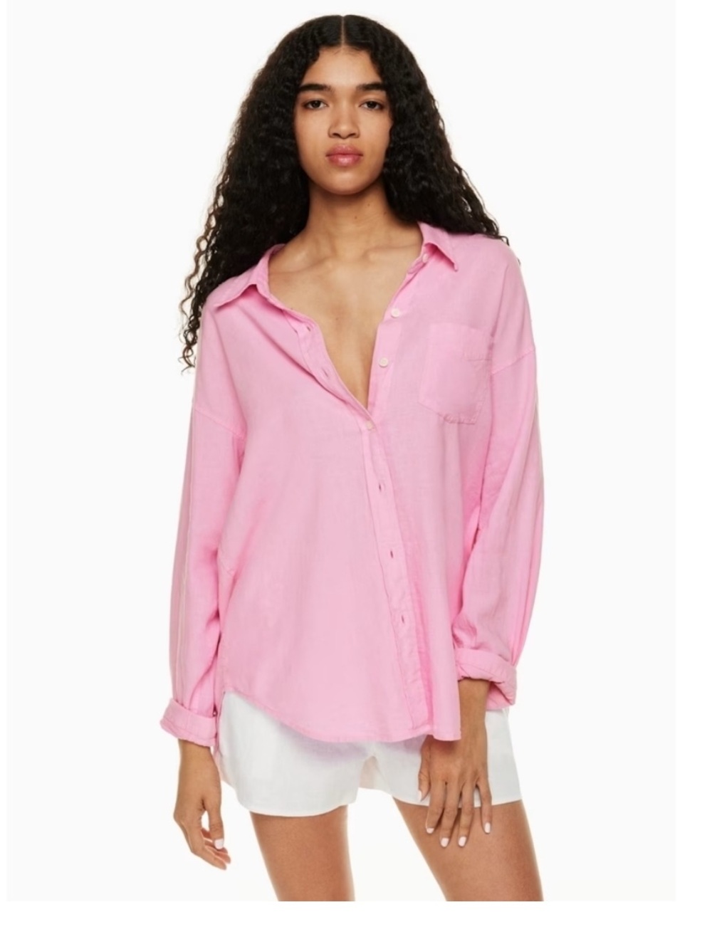 Aritzia Wilfred Soft Pink Oversized Button-Down Shirt Sz- Ladies XL